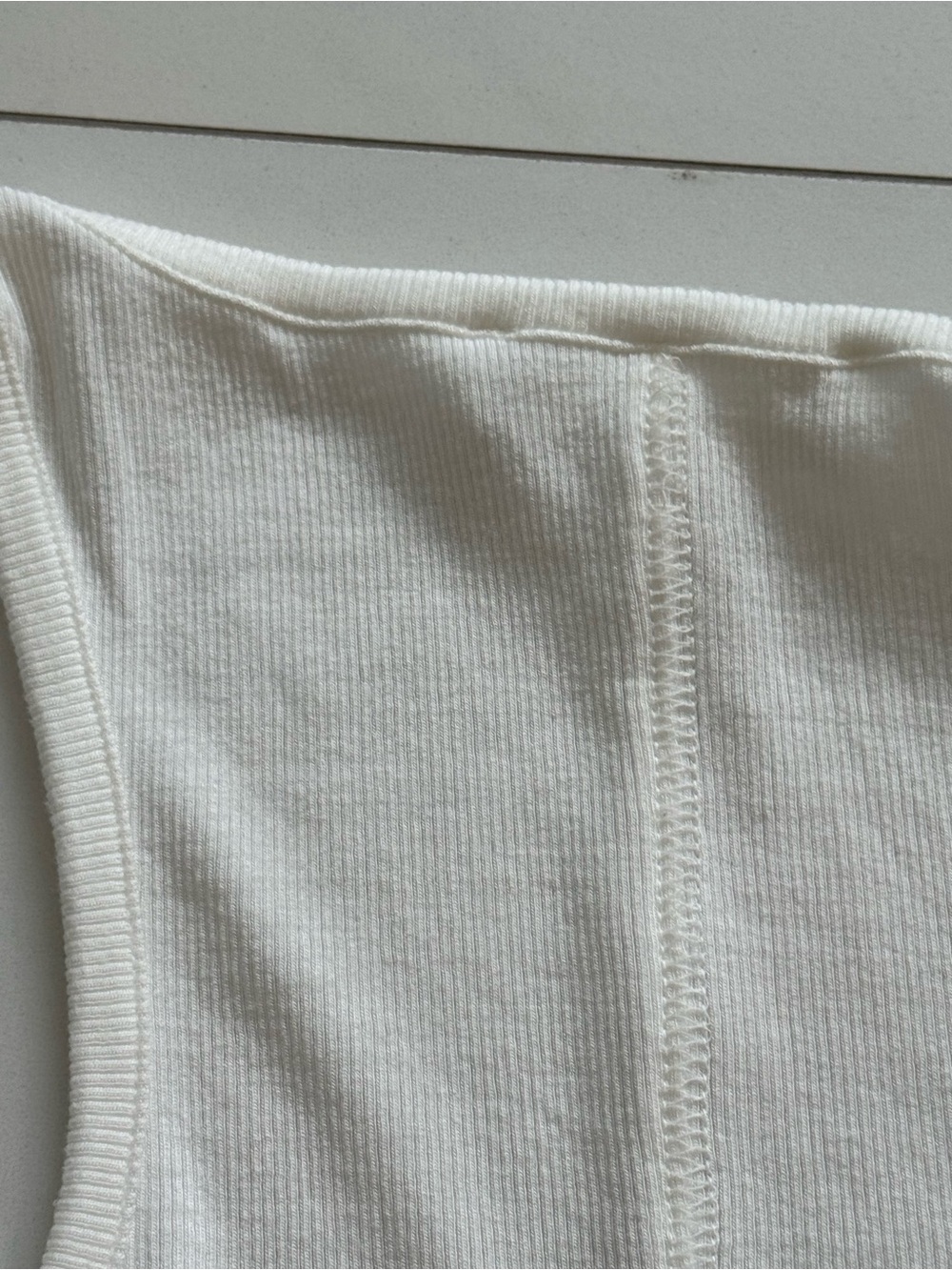 Frame Denim Cream Ribbed Scoop Tank - Picture 5 of 8